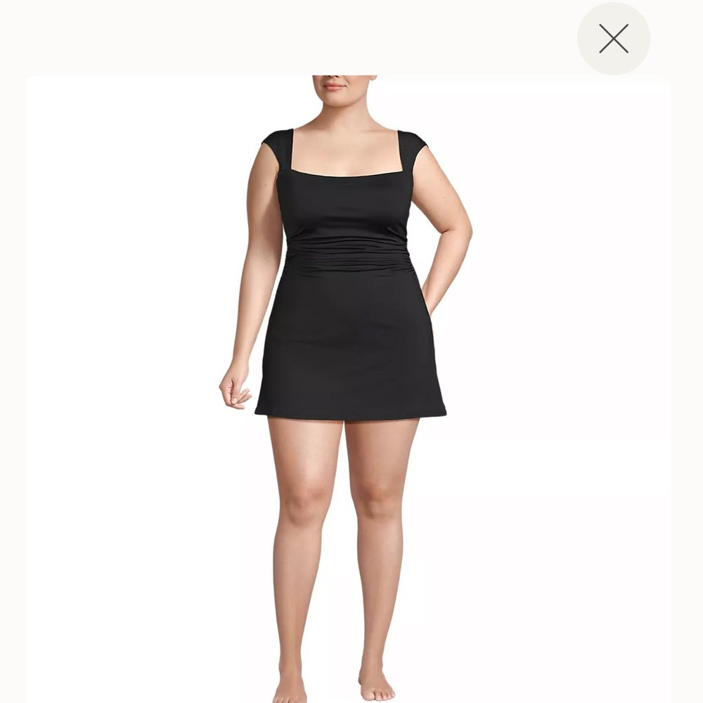Square neck one piece Lands End swim suit